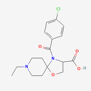 molecular formula C17H21ClN2O4 B6348897 4-(4-Chlorobenzoyl)-8-ethyl-1-oxa-4,8-diazaspiro[4.5]decane-3-carboxylic acid CAS No. 1326810-91-6