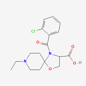 molecular formula C17H21ClN2O4 B6348905 4-(2-Chlorobenzoyl)-8-ethyl-1-oxa-4,8-diazaspiro[4.5]decane-3-carboxylic acid CAS No. 1326813-87-9