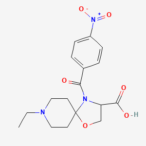 molecular formula C17H21N3O6 B6348906 8-Ethyl-4-(4-nitrobenzoyl)-1-oxa-4,8-diazaspiro[4.5]decane-3-carboxylic acid CAS No. 1326812-31-0