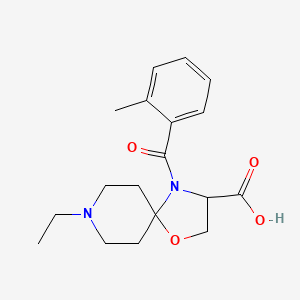 8-Ethyl-4-(2-methylbenzoyl)-1-oxa-4,8-diazaspiro[4.5]decane-3-carboxylic acid