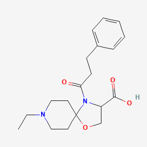 molecular formula C19H26N2O4 B6348921 8-Ethyl-4-(3-phenylpropanoyl)-1-oxa-4,8-diazaspiro[4.5]decane-3-carboxylic acid CAS No. 1326814-02-1