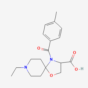 molecular formula C18H24N2O4 B6348922 8-Ethyl-4-(4-methylbenzoyl)-1-oxa-4,8-diazaspiro[4.5]decane-3-carboxylic acid CAS No. 1326811-41-9