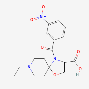 molecular formula C17H21N3O6 B6348930 8-Ethyl-4-(3-nitrobenzoyl)-1-oxa-4,8-diazaspiro[4.5]decane-3-carboxylic acid CAS No. 1326809-35-1