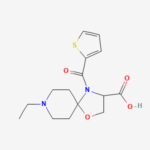 molecular formula C15H20N2O4S B6348932 8-Ethyl-4-(thiophene-2-carbonyl)-1-oxa-4,8-diazaspiro[4.5]decane-3-carboxylic acid CAS No. 1326809-01-1