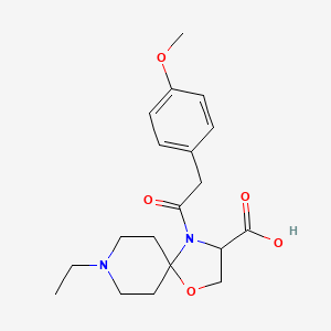 molecular formula C19H26N2O5 B6348935 8-Ethyl-4-[2-(4-methoxyphenyl)acetyl]-1-oxa-4,8-diazaspiro[4.5]decane-3-carboxylic acid CAS No. 1326814-08-7