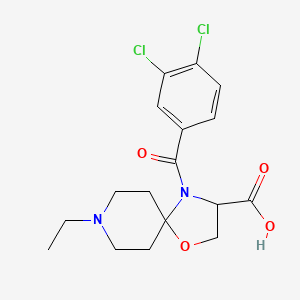 molecular formula C17H20Cl2N2O4 B6348939 4-(3,4-Dichlorobenzoyl)-8-ethyl-1-oxa-4,8-diazaspiro[4.5]decane-3-carboxylic acid CAS No. 1326815-15-9