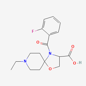 molecular formula C17H21FN2O4 B6348953 8-Ethyl-4-(2-fluorobenzoyl)-1-oxa-4,8-diazaspiro[4.5]decane-3-carboxylic acid CAS No. 1326810-65-4