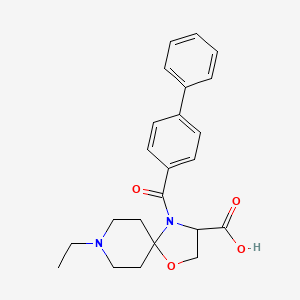 8-Ethyl-4-(4-phenylbenzoyl)-1-oxa-4,8-diazaspiro[4.5]decane-3-carboxylic acid