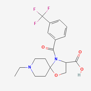 molecular formula C18H21F3N2O4 B6348976 8-Ethyl-4-[3-(trifluoromethyl)benzoyl]-1-oxa-4,8-diazaspiro[4.5]decane-3-carboxylic acid CAS No. 1326812-39-8
