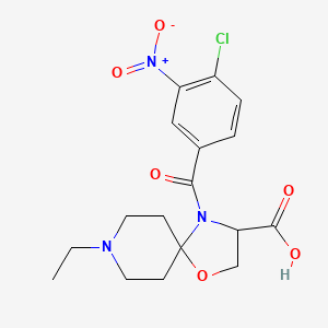 molecular formula C17H20ClN3O6 B6348988 4-(4-Chloro-3-nitrobenzoyl)-8-ethyl-1-oxa-4,8-diazaspiro[4.5]decane-3-carboxylic acid CAS No. 1326808-44-9