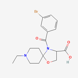 molecular formula C17H21BrN2O4 B6348995 4-(3-溴苯甲酰)-8-乙基-1-氧杂-4,8-二氮杂螺[4.5]癸烷-3-羧酸 CAS No. 1326810-69-8