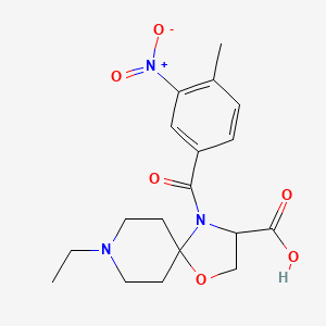 molecular formula C18H23N3O6 B6349000 8-Ethyl-4-(4-methyl-3-nitrobenzoyl)-1-oxa-4,8-diazaspiro[4.5]decane-3-carboxylic acid CAS No. 1326810-76-7