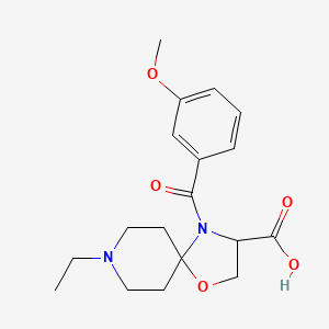molecular formula C18H24N2O5 B6349006 8-Ethyl-4-(3-methoxybenzoyl)-1-oxa-4,8-diazaspiro[4.5]decane-3-carboxylic acid CAS No. 1326809-51-1