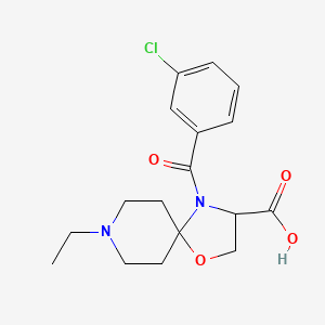molecular formula C17H21ClN2O4 B6349018 4-(3-Chlorobenzoyl)-8-ethyl-1-oxa-4,8-diazaspiro[4.5]decane-3-carboxylic acid CAS No. 1326812-45-6