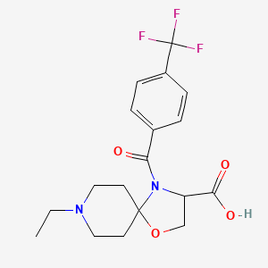 molecular formula C18H21F3N2O4 B6349025 8-Ethyl-4-[4-(trifluoromethyl)benzoyl]-1-oxa-4,8-diazaspiro[4.5]decane-3-carboxylic acid CAS No. 1326808-42-7