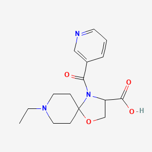 8-Ethyl-4-(pyridine-3-carbonyl)-1-oxa-4,8-diazaspiro[4.5]decane-3-carboxylic acid