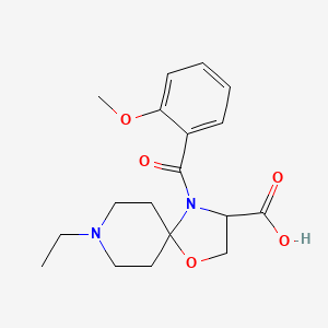 molecular formula C18H24N2O5 B6349035 8-Ethyl-4-(2-methoxybenzoyl)-1-oxa-4,8-diazaspiro[4.5]decane-3-carboxylic acid CAS No. 1326810-79-0