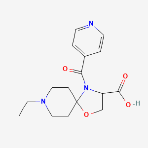 molecular formula C16H21N3O4 B6349036 8-Ethyl-4-(pyridine-4-carbonyl)-1-oxa-4,8-diazaspiro[4.5]decane-3-carboxylic acid CAS No. 1326808-71-2