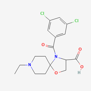 molecular formula C17H20Cl2N2O4 B6349059 4-(3,5-Dichlorobenzoyl)-8-ethyl-1-oxa-4,8-diazaspiro[4.5]decane-3-carboxylic acid CAS No. 1326814-28-1