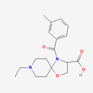 8-Ethyl-4-(3-methylbenzoyl)-1-oxa-4,8-diazaspiro[4.5]decane-3-carboxylic acid