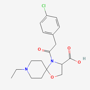 molecular formula C18H23ClN2O4 B6349086 4-[2-(4-Chlorophenyl)acetyl]-8-ethyl-1-oxa-4,8-diazaspiro[4.5]decane-3-carboxylic acid CAS No. 1326815-24-0