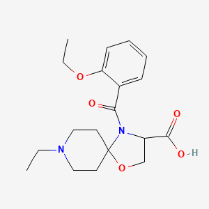 molecular formula C19H26N2O5 B6349099 4-(2-Ethoxybenzoyl)-8-ethyl-1-oxa-4,8-diazaspiro[4.5]decane-3-carboxylic acid CAS No. 1326810-89-2