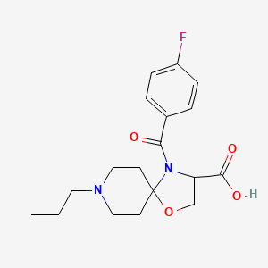 molecular formula C18H23FN2O4 B6349106 4-(4-Fluorobenzoyl)-8-propyl-1-oxa-4,8-diazaspiro[4.5]decane-3-carboxylic acid CAS No. 1326810-99-4