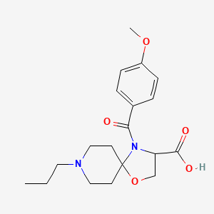 molecular formula C19H26N2O5 B6349111 4-(4-Methoxybenzoyl)-8-propyl-1-oxa-4,8-diazaspiro[4.5]decane-3-carboxylic acid CAS No. 1326808-74-5