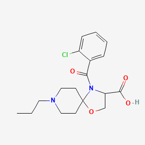 molecular formula C18H23ClN2O4 B6349115 4-(2-Chlorobenzoyl)-8-propyl-1-oxa-4,8-diazaspiro[4.5]decane-3-carboxylic acid CAS No. 1326809-25-9
