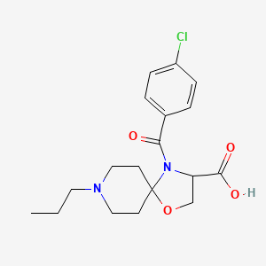 molecular formula C18H23ClN2O4 B6349133 4-(4-Chlorobenzoyl)-8-propyl-1-oxa-4,8-diazaspiro[4.5]decane-3-carboxylic acid CAS No. 1326809-93-1