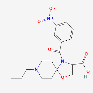 molecular formula C18H23N3O6 B6349141 4-(3-Nitrobenzoyl)-8-propyl-1-oxa-4,8-diazaspiro[4.5]decane-3-carboxylic acid CAS No. 1326808-48-3