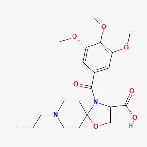 molecular formula C21H30N2O7 B6349161 8-Propyl-4-(3,4,5-trimethoxybenzoyl)-1-oxa-4,8-diazaspiro[4.5]decane-3-carboxylic acid CAS No. 1326808-72-3