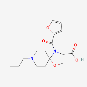 molecular formula C16H22N2O5 B6349167 4-(Furan-2-carbonyl)-8-propyl-1-oxa-4,8-diazaspiro[4.5]decane-3-carboxylic acid CAS No. 1326812-98-9