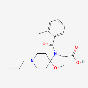 molecular formula C19H26N2O4 B6349172 4-(2-Methylbenzoyl)-8-propyl-1-oxa-4,8-diazaspiro[4.5]decane-3-carboxylic acid CAS No. 1326809-07-7