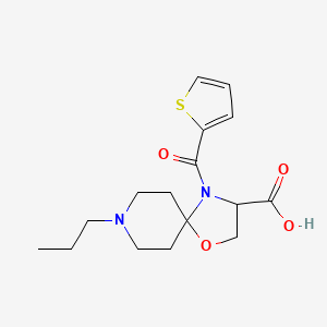 8-Propyl-4-(thiophene-2-carbonyl)-1-oxa-4,8-diazaspiro[4.5]decane-3-carboxylic acid