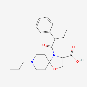 molecular formula C21H30N2O4 B6349189 4-(2-Phenylbutanoyl)-8-propyl-1-oxa-4,8-diazaspiro[4.5]decane-3-carboxylic acid CAS No. 1326812-63-8