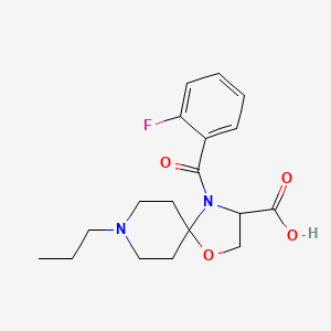 molecular formula C18H23FN2O4 B6349198 4-(2-Fluorobenzoyl)-8-propyl-1-oxa-4,8-diazaspiro[4.5]decane-3-carboxylic acid CAS No. 1326810-05-2