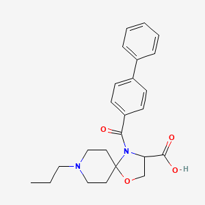 molecular formula C24H28N2O4 B6349203 4-(4-Phenylbenzoyl)-8-propyl-1-oxa-4,8-diazaspiro[4.5]decane-3-carboxylic acid CAS No. 1326809-08-8