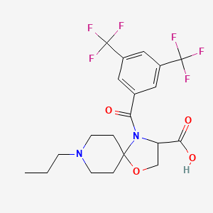 molecular formula C20H22F6N2O4 B6349221 4-[3,5-Bis(trifluoromethyl)benzoyl]-8-propyl-1-oxa-4,8-diazaspiro[4.5]decane-3-carboxylic acid CAS No. 1326812-00-3