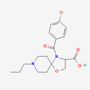 molecular formula C18H23BrN2O4 B6349228 4-(4-Bromobenzoyl)-8-propyl-1-oxa-4,8-diazaspiro[4.5]decane-3-carboxylic acid CAS No. 1326811-13-5