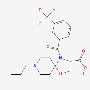 molecular formula C19H23F3N2O4 B6349230 8-Propyl-4-[3-(trifluoromethyl)benzoyl]-1-oxa-4,8-diazaspiro[4.5]decane-3-carboxylic acid CAS No. 1326811-02-2