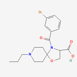 molecular formula C18H23BrN2O4 B6349254 4-(3-Bromobenzoyl)-8-propyl-1-oxa-4,8-diazaspiro[4.5]decane-3-carboxylic acid CAS No. 1326812-94-5