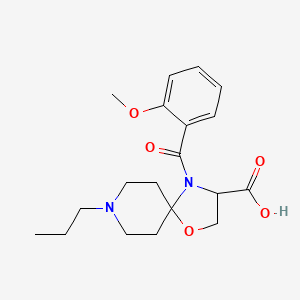 molecular formula C19H26N2O5 B6349259 4-(2-Methoxybenzoyl)-8-propyl-1-oxa-4,8-diazaspiro[4.5]decane-3-carboxylic acid CAS No. 1326809-46-4