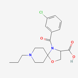 molecular formula C18H23ClN2O4 B6349266 4-(3-Chlorobenzoyl)-8-propyl-1-oxa-4,8-diazaspiro[4.5]decane-3-carboxylic acid CAS No. 1326809-11-3