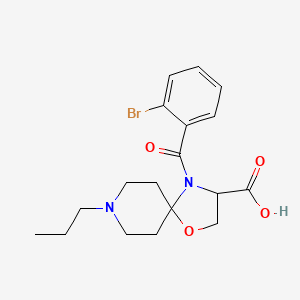 molecular formula C18H23BrN2O4 B6349269 4-(2-Bromobenzoyl)-8-propyl-1-oxa-4,8-diazaspiro[4.5]decane-3-carboxylic acid CAS No. 1326812-04-7