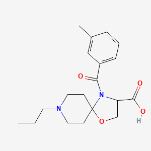 molecular formula C19H26N2O4 B6349270 4-(3-Methylbenzoyl)-8-propyl-1-oxa-4,8-diazaspiro[4.5]decane-3-carboxylic acid CAS No. 1326811-17-9