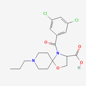 molecular formula C18H22Cl2N2O4 B6349284 4-(3,5-Dichlorobenzoyl)-8-propyl-1-oxa-4,8-diazaspiro[4.5]decane-3-carboxylic acid CAS No. 1326813-17-5