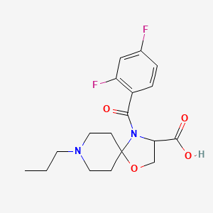 molecular formula C18H22F2N2O4 B6349288 4-(2,4-Difluorobenzoyl)-8-propyl-1-oxa-4,8-diazaspiro[4.5]decane-3-carboxylic acid CAS No. 1326813-14-2