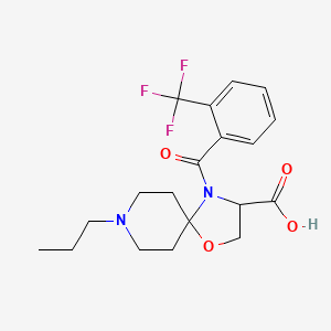 molecular formula C19H23F3N2O4 B6349301 8-Propyl-4-[2-(trifluoromethyl)benzoyl]-1-oxa-4,8-diazaspiro[4.5]decane-3-carboxylic acid CAS No. 1326811-12-4