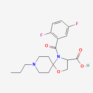 molecular formula C18H22F2N2O4 B6349308 4-(2,5-Difluorobenzoyl)-8-propyl-1-oxa-4,8-diazaspiro[4.5]decane-3-carboxylic acid CAS No. 1326809-10-2